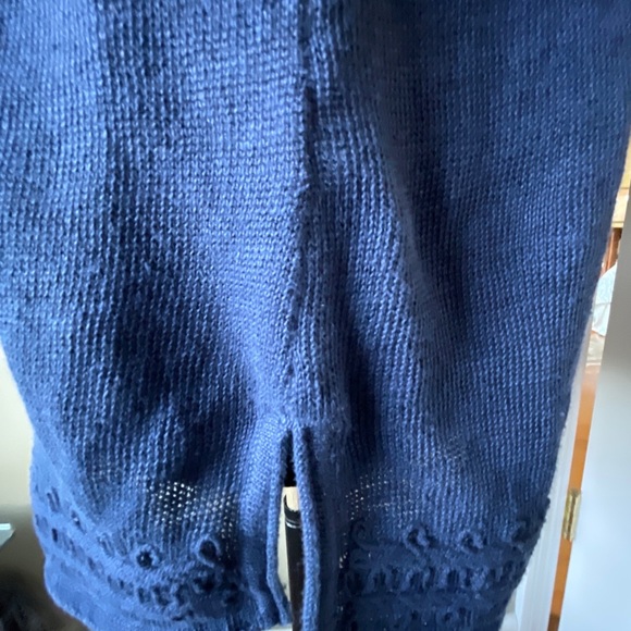 Tommy Bahama blue knit tunic tank tie tassel embroidered sz s new w tags - Picture 2 of 12